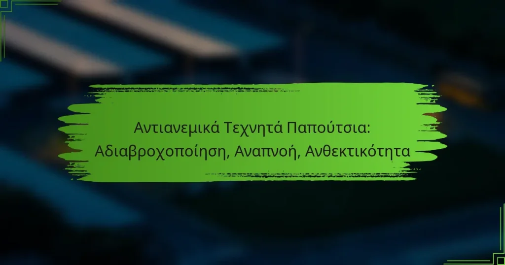 Αντιανεμικά Τεχνητά Παπούτσια: Αδιαβροχοποίηση, Αναπνοή, Ανθεκτικότητα