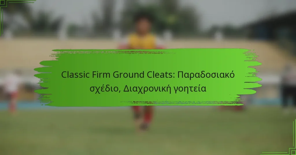 Classic Firm Ground Cleats: Παραδοσιακό σχέδιο, Διαχρονική γοητεία