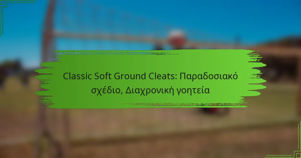Classic Soft Ground Cleats: Παραδοσιακό σχέδιο, Διαχρονική γοητεία
