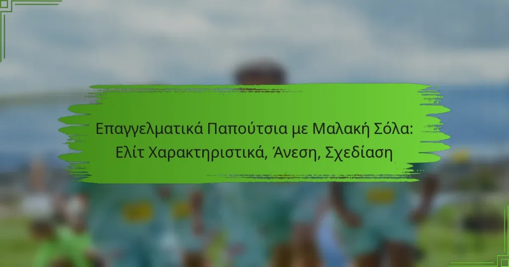 Επαγγελματικά Παπούτσια με Μαλακή Σόλα: Ελίτ Χαρακτηριστικά, Άνεση, Σχεδίαση