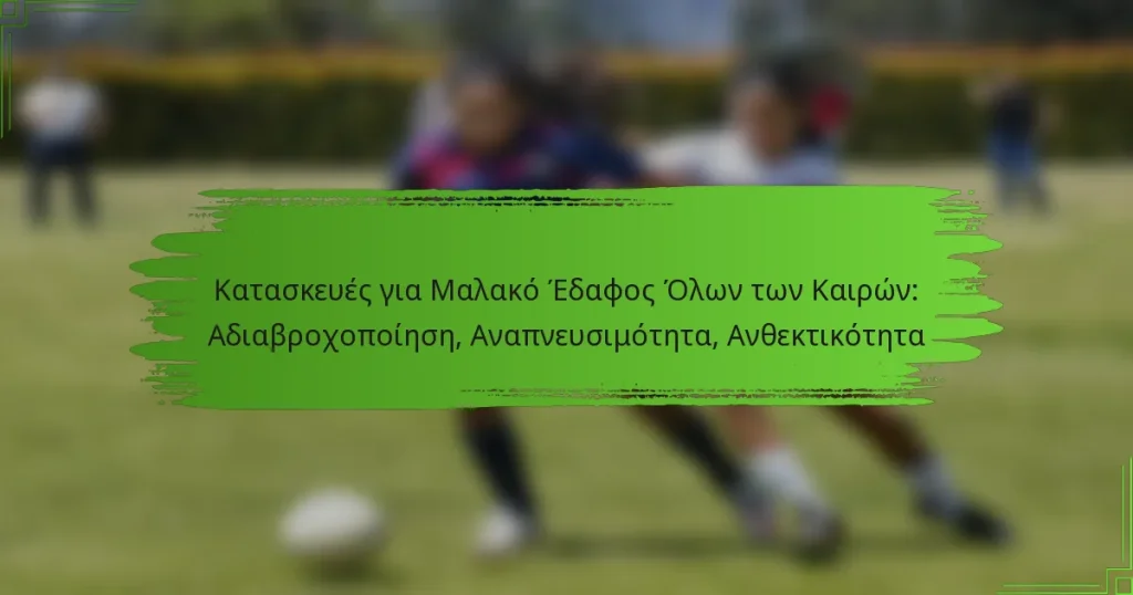 Κατασκευές για Μαλακό Έδαφος Όλων των Καιρών: Αδιαβροχοποίηση, Αναπνευσιμότητα, Ανθεκτικότητα