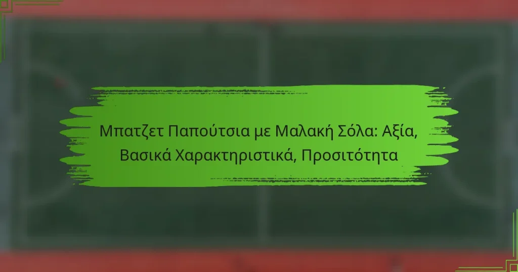 Μπατζετ Παπούτσια με Μαλακή Σόλα: Αξία, Βασικά Χαρακτηριστικά, Προσιτότητα