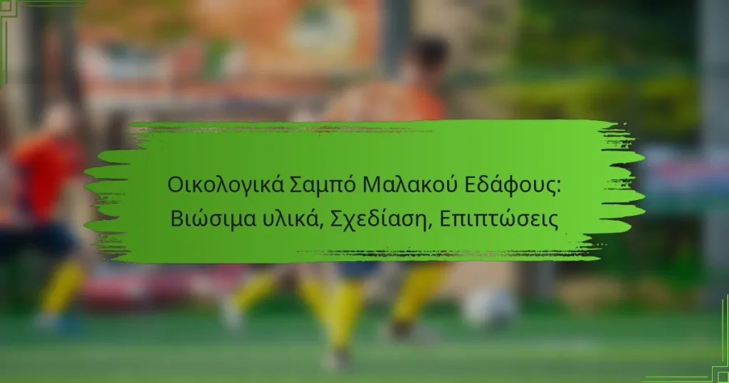 Οικολογικά Σαμπό Μαλακού Εδάφους: Βιώσιμα υλικά, Σχεδίαση, Επιπτώσεις