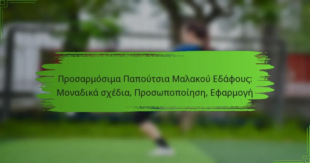 Προσαρμόσιμα Παπούτσια Μαλακού Εδάφους: Μοναδικά σχέδια, Προσωποποίηση, Εφαρμογή
