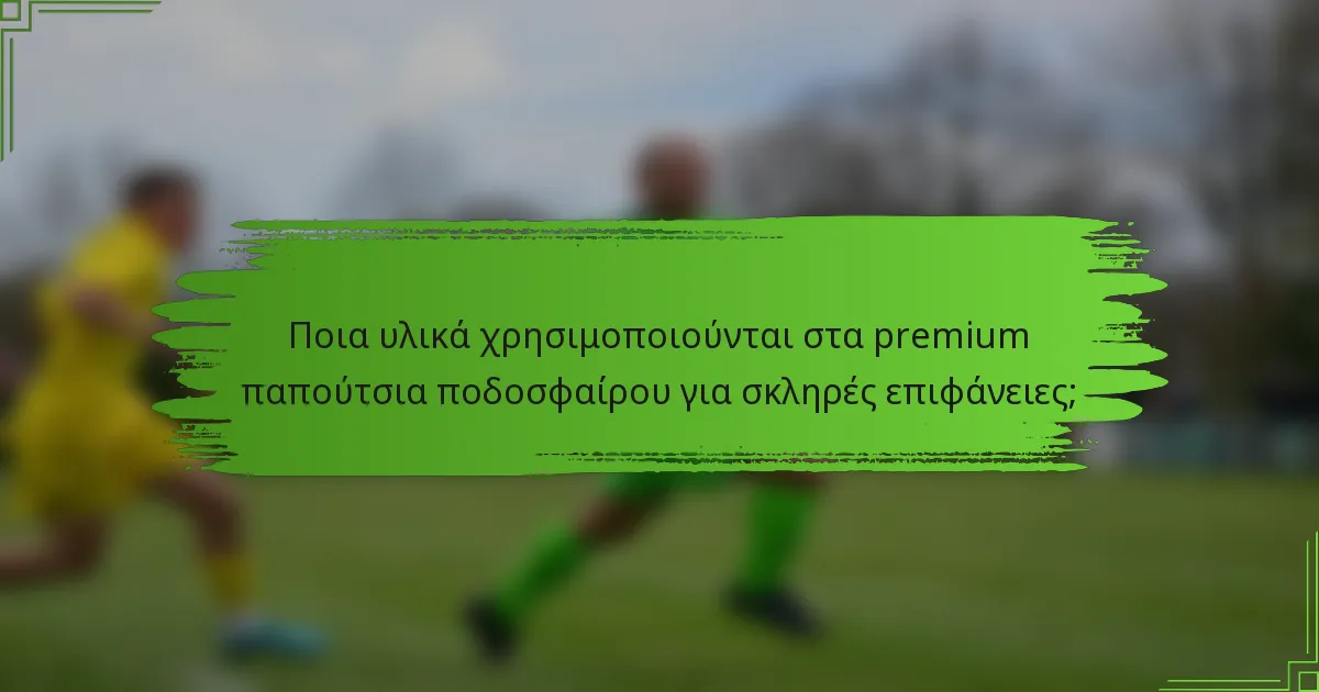 Ποια υλικά χρησιμοποιούνται στα premium παπούτσια ποδοσφαίρου για σκληρές επιφάνειες;