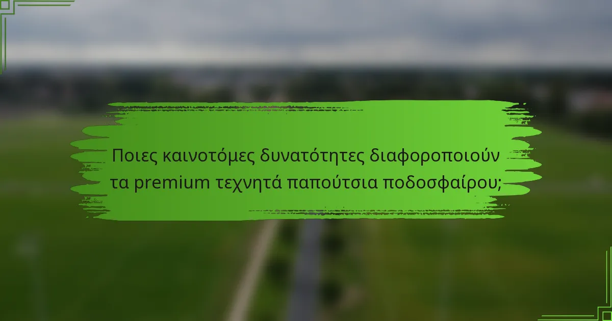 Ποιες καινοτόμες δυνατότητες διαφοροποιούν τα premium τεχνητά παπούτσια ποδοσφαίρου;