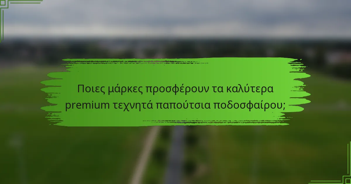 Ποιες μάρκες προσφέρουν τα καλύτερα premium τεχνητά παπούτσια ποδοσφαίρου;