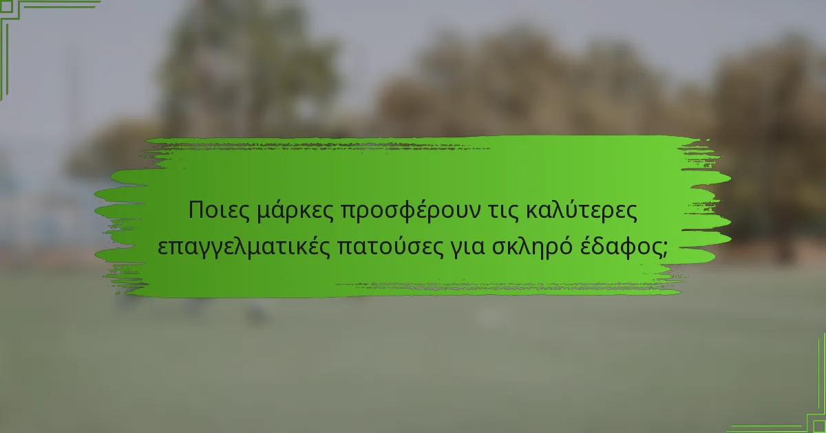 Ποιες μάρκες προσφέρουν τις καλύτερες επαγγελματικές πατούσες για σκληρό έδαφος;