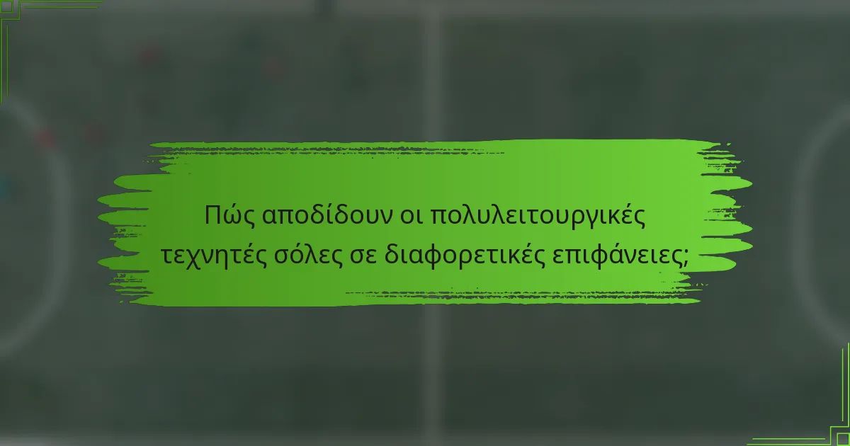 Πώς αποδίδουν οι πολυλειτουργικές τεχνητές σόλες σε διαφορετικές επιφάνειες;