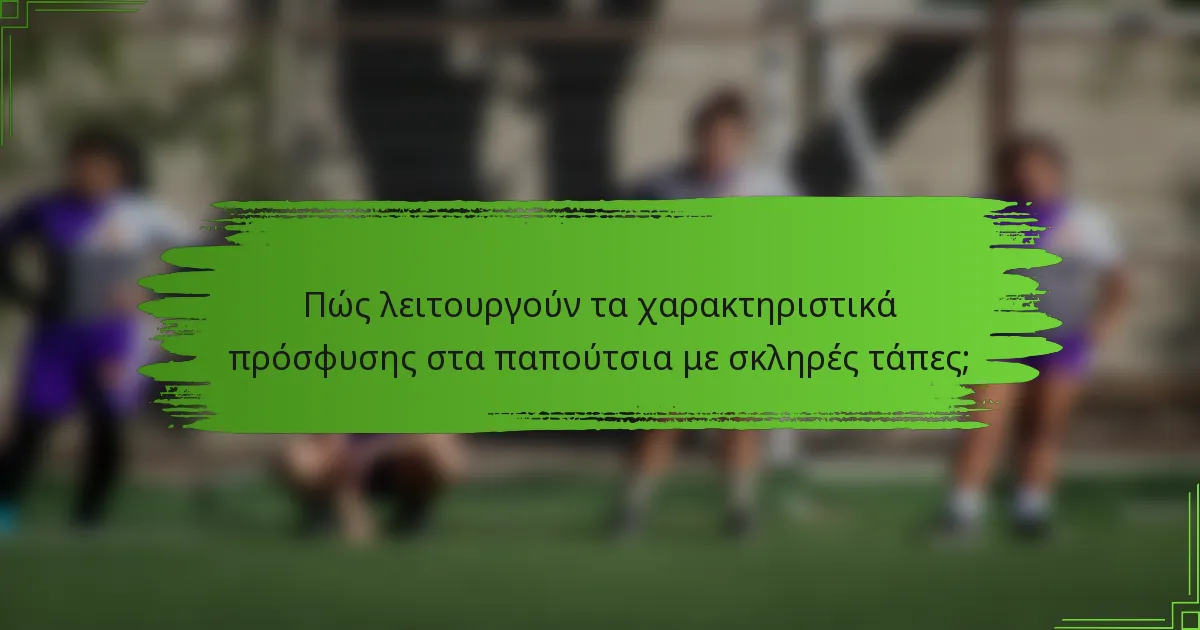 Πώς λειτουργούν τα χαρακτηριστικά πρόσφυσης στα παπούτσια με σκληρές τάπες;