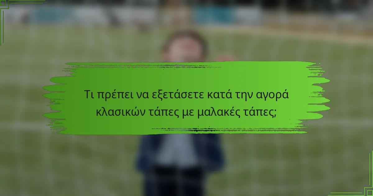 Τι πρέπει να εξετάσετε κατά την αγορά κλασικών τάπες με μαλακές τάπες;