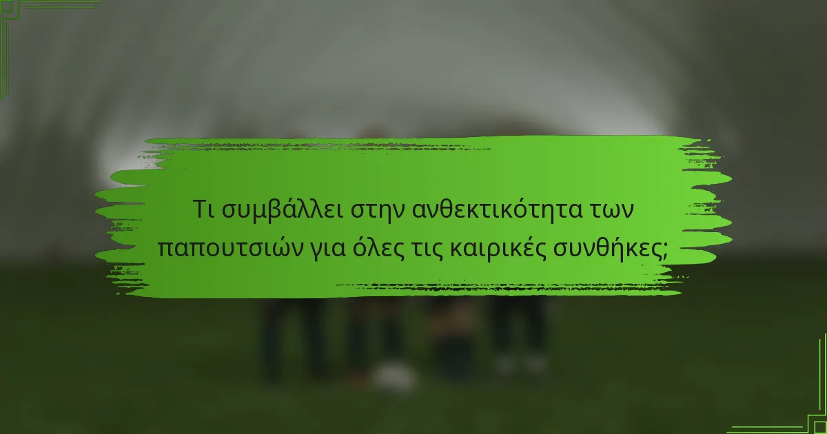 Τι συμβάλλει στην ανθεκτικότητα των παπουτσιών για όλες τις καιρικές συνθήκες;